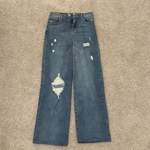 Girls Wide Leg Baggy Jeans